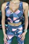Women's Sports Bra V-Neck Geometry Pattern