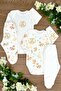 4-Piece Baby Pajama Set - Bear Squirrel with Snap Fasteners and Booties - 3