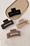 Women's Xl Latch Buckle Set Square Pattern Brown - Black 4 Pieces