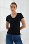 Women's V-Neck Short Sleeve T-shirt 101by010006