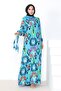 Belsin Woven Viscose Dress 1041 - Blue - 3