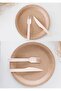 Disposable Wooden Spoon Fork Knife Set 24 Pieces (8 Forks 8 Spoons 8 Knives) 16 cm - 5