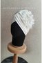 Specially Designed Lace Detailed Mother's Maternity Bonnet with Pearls and Stones - 2