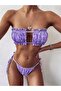 Sirene Strapless Pleated Bikini Set Lilac