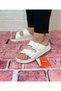 400367 White Double Buckle Light Comfortable Slippers - 3