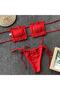 Sirene Strapless Pleated Bikini Set Red - 2