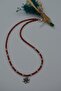 Coral Stone Snowflake Ladies Natural Stone Necklace - 3