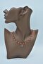 Coral Stone Snowflake Ladies Natural Stone Necklace - 4