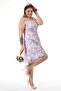 V-Neck Sleeveless Thick Strap Comfortable Comfort Model Large Size Women's Lace Dress Pink