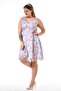 V-Neck Sleeveless Thick Strap Comfortable Comfort Model Large Size Women's Lace Dress Pink - 3