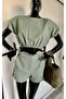Linen Suit with Shorts Button and Pocket Detail - 4