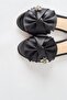 T01 Black Satin Stone Women's Slippers - 6