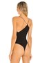 Women's Black Strappy Silk Jersey Bodysuit - 4
