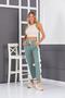 Mint Green Women's Side Snap Slit Wide Leg Sweatpants Trousers