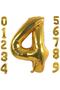 4 Four Number Gold Foil Balloons 32-34 Inc 82 Cm