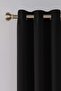 Rustic Background Curtain - Velvet Textured Curtain - Eyelet Curtain - Black - 3
