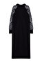 Polo Collar Patterned Black Knitwear Dress with Sleeves - TCTAW24EB00129 - 7