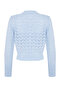 Mavi Ajurlu/Delikli Crop/Kısa Triko 2'li Bluz-Hırka Takım TWOSS23HI00000 - 6