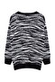 Siyah Yumuşak Dokulu Zebra  Desenli Triko Hırka TWOAW25HI00239 - 7