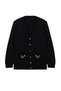 Black Chain Detailed Pocket V-Neck Knitwear Cardigan Tbbaw25Av00001 - 6