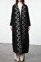 Black Printed Woven Cape & Ferace & Abaya TCTAW25KF00012 - 3