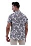 Black Floral Print on White Hawaiian Relaxed Fit Short Sleeve Summer Shirt - 6