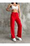 Women's Red Elastic Waist Palazzo Pants - 4