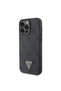 iPhone 15 Pro Max Compatible Case Guess License Pu Leather Rhinestone Triangle Logo 4g Pattern Strass Black - 3