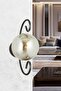 Modern Black Butterfly Smoked Glass Sconce - 5