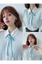 Shirt Hair Neck Accessory Elastic Ribbon Women's Blue
