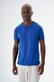 Men's Crew Neck Sporty Short Sleeve Thin Fine Knit t-shirt Navy 24s268 - 3