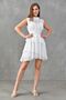 White Chiffon Fabric Stand Collar Skirt Layered Design Sleeveless Mini Dress 093 - 8