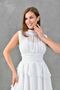 White Chiffon Fabric Stand Collar Skirt Layered Design Sleeveless Mini Dress 093 - 3