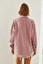 Women's Lilac Embroidered Linen Shirt 60091013 - 6