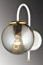 White Cane Smoked Glop Glass Downward Facing Modern Sconce - 2