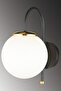 Black Cane White Glop Glass Downward Facing Modern Sconce - 3