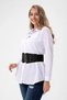 Flexible Elastic Detailed Waist Corsage Three Setting Detailed Faux Leather Black Wide Women's Belt 1017 - 4