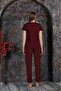 Women's Crew Neck Summer Short Sleeve Pajama Set New Season - 3