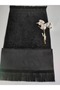50X90 Sarra Fringed Dark Etamine Towel - Black - 2