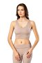 Women's 3-Piece Corded Fabric Thick Straps with Removable Pads Blouse-Half Undershirt (Plum-Black-Stone Grey) - 7