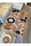 Cotton 68 Powder Camel And Black Pastel Geometric Patterned Woven Rug - 2