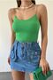 Green Cotton Women's Blouse - Rubber Strap 10531 - 4