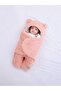 0-4 Months Baby Outer Swaddle Sleeping Bag Curly Wellsoft Plush Pink - 3
