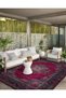 Fuchsia Pink Ethnic and Vintage Theme Woven Base Carpet 1388 - 3