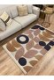 Cotton 68 Powder Camel And Black Pastel Geometric Patterned Woven Rug - 6