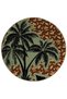 Shape Collection Round Palm Detailed Multicolored Patterned Woven Base Carpet Shape125 - 4