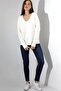 Women's White Soft Textured Knitwear Sweater - 2