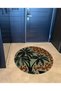 Shape Collection Round Palm Detailed Multicolored Patterned Woven Base Carpet Shape125 - 3