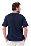 Men's Oversize Printed Navy Blue T-Shirt - 2
