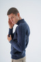 Men's Navy Blue Stand Collar Buttoned Execution Hair Braided Pocket Wool Knitwear Knitted Cardigan Trıst-5326 - 4